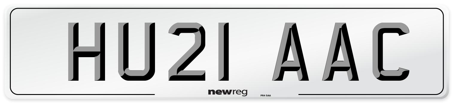 HU21 AAC Number Plate from New Reg